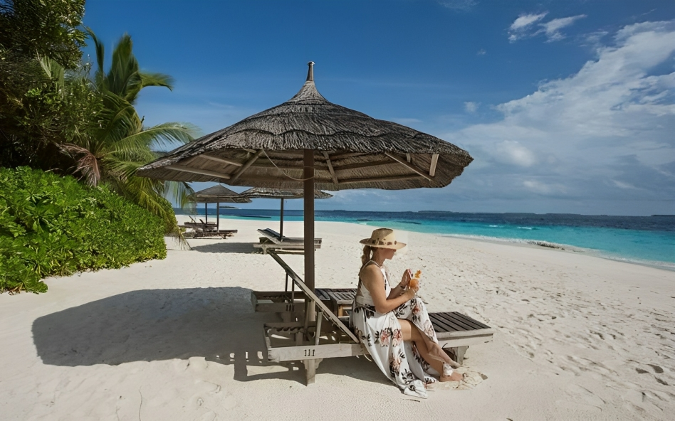 sunset maldives beach