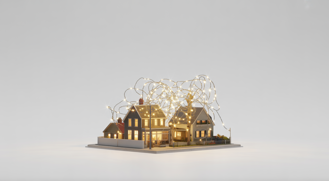 Small LED light bulbs illuminating a modern interior