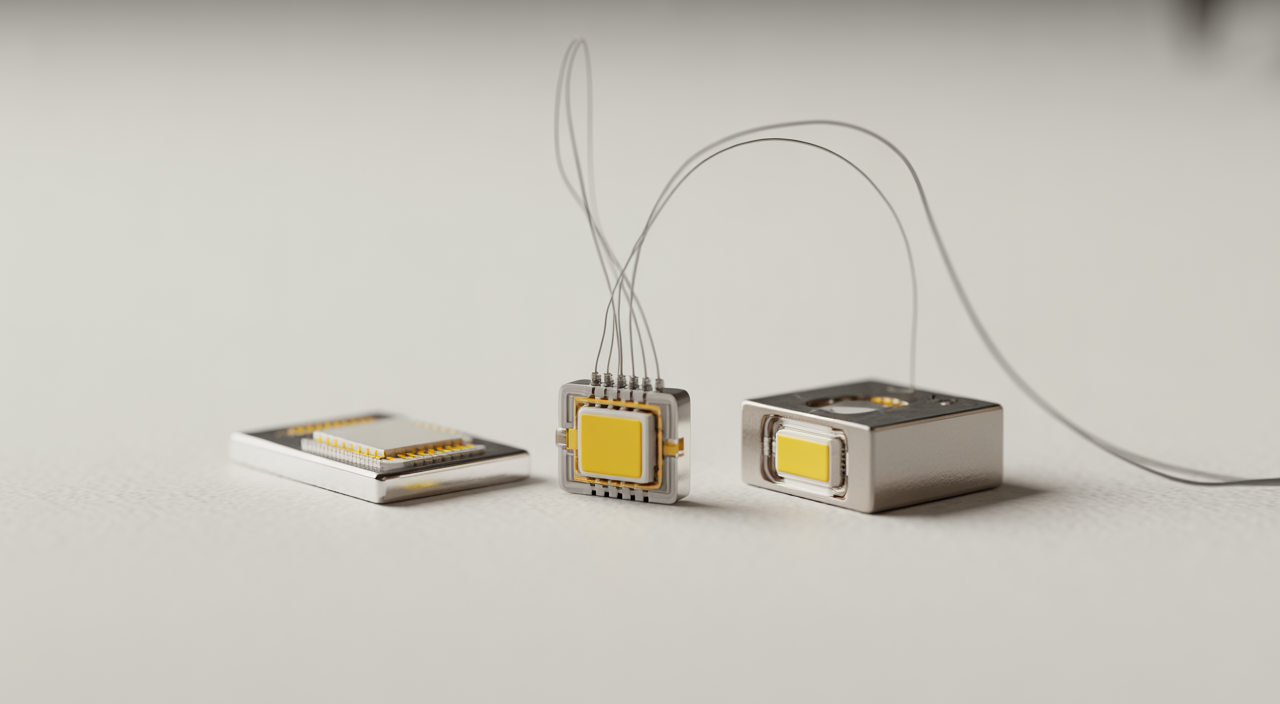 Small LED light bulbs illuminating a miniature model world or craft project