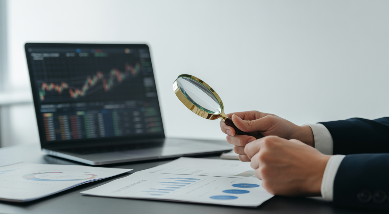 Hands performing due diligence on financial documents, symbolizing research before buying unlisted shares.