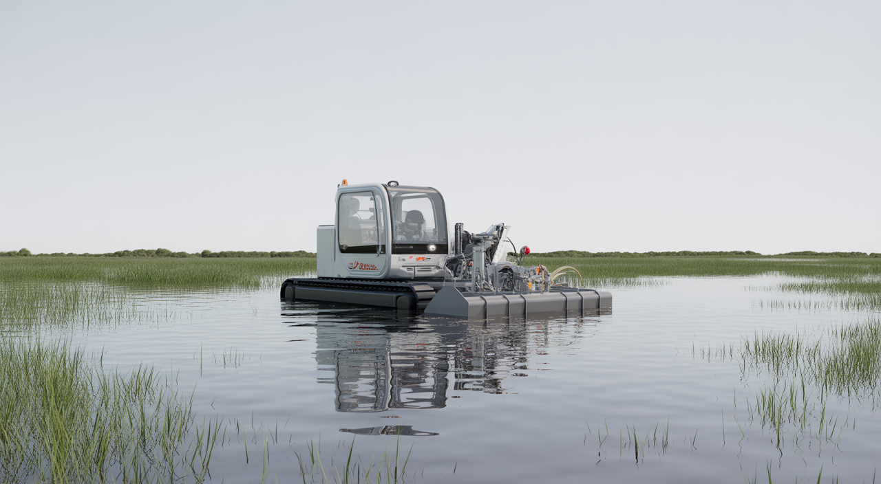 Automated dredge operating in a waterway for maintenance