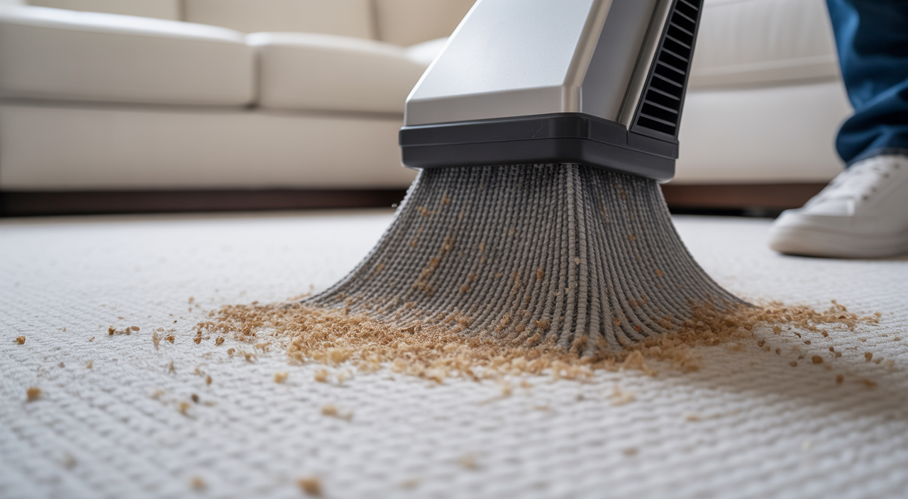 Professional Teppichbodenreinigung service being performed in Pforzheim living room