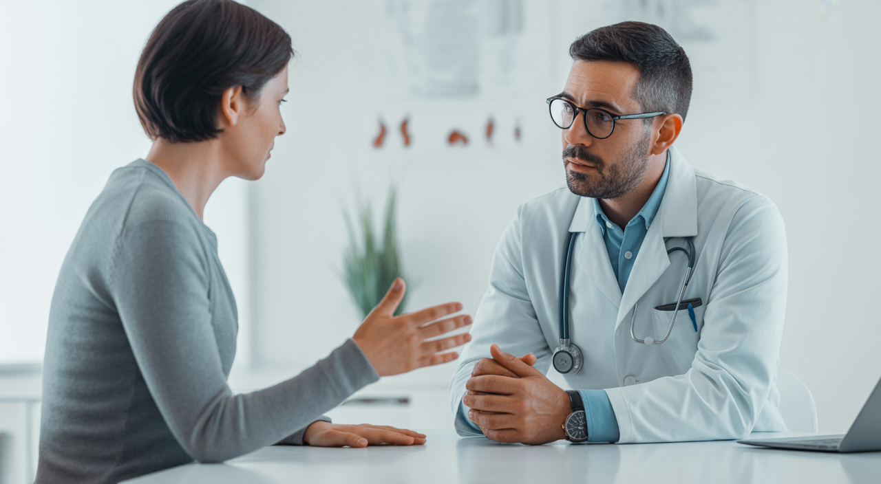 Patient discussing health concerns with a primary care doctor in Glendale during a routine visit